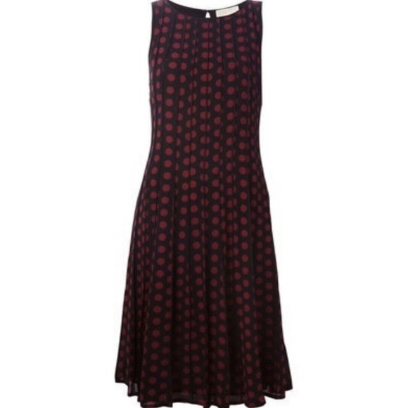 Michael Michael Kors NWT Polka Dot Pleated Sleeveless Dress Size 12 - Picture 1 of 12